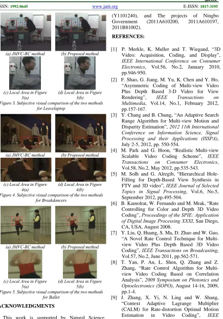 Figure 5. Subjective visual comparison of the two methods for Ballet 