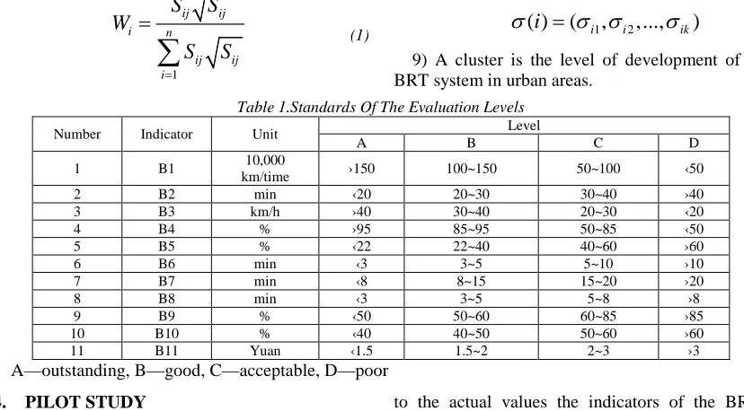 Table 1.Standards Of The Evaluation Levels Level 