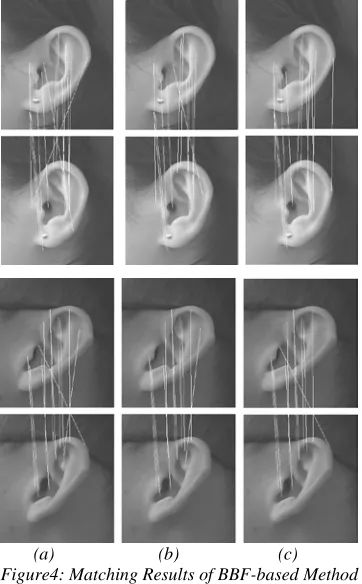 Figure 4 is the test result of USTB human ear  image database, in which (a) is the BBF algorithm 