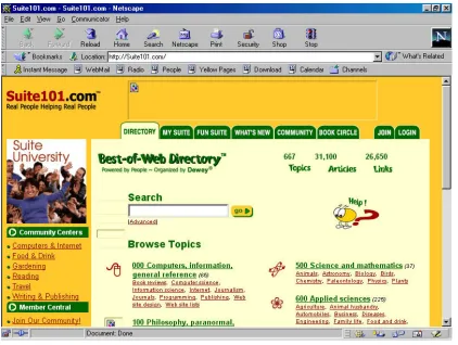 Fig 1: The Suite101.com home page 