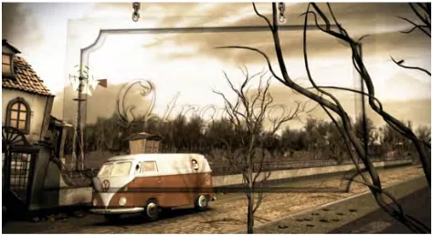 Fig. 1. A frame of “O Trovão” initial scene. A 3D animation movie used as case study on this project