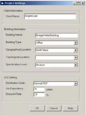 Fig. 5  LCC-Setting Objects  
