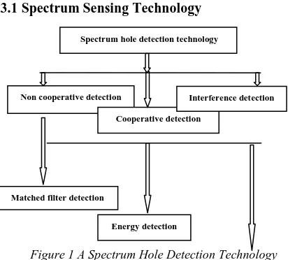 Figure 1 A Spectrum Hole Detection Technology Classification 