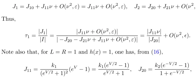 Figure 5.3.2c in [35moderate but could be viewed as large. In our case, for largetransport number] reports numerical results for the co-ion (cation in our case) τ1 = |J1|/|I| with the values N = 10, 20, 40