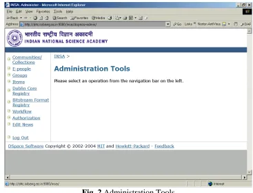 Fig. 2 Administration Tools  