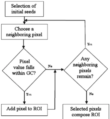 Fig 2. Seeded region growing algorithm scheme.
