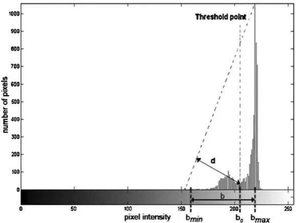 Fig. 2. Threshold value calculated by Zack’s algorithm.