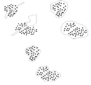 Figure 1: Space Clustering With Obstacle Constraints 