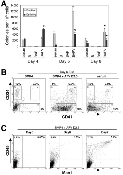 Fig. 4. VEGF induces the formation of committed bloodprogenitors.with the serum control at the same time point