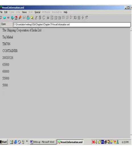 Figure 2.10: Display of XML document on XML Web browser, Amaya  