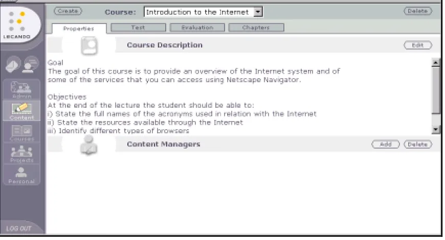 Figure 4.4: Course content display in Lecando system 