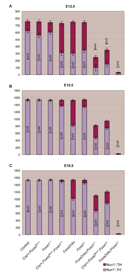Fig. 6A) was increased in both Foxa1 and Foxa2cko single-mutant+ + 