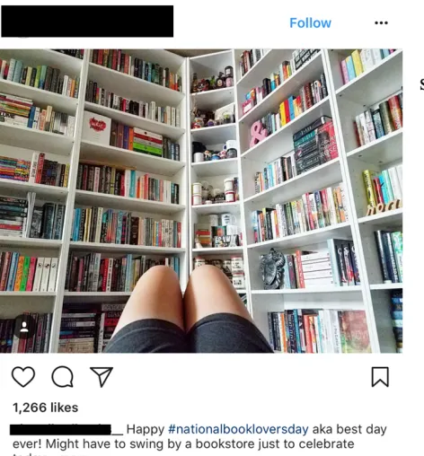 Figure 4. Screenshot of one of the top nine posts that was positively coded as a shelfie