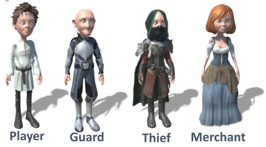 Figure 4: Camelot domain characters 