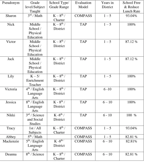 Table 4. Professional Information 