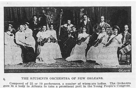 Figure 1.  A photograph of Nickerson’s Students’ Orchestra printed in the Southwestern Christian Advocate on July 31, 1902