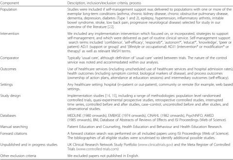 Table 1 Search strategy and sources for the implementation review