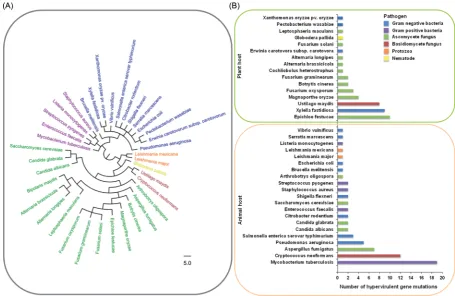 Figure 2. The trans-kingdom distribution of 112 negative regulators of pathogen hypervirulence