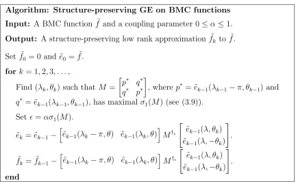 Figure 3.5: A continuous idealization of our structure-preserving GE procedure onBMC functions