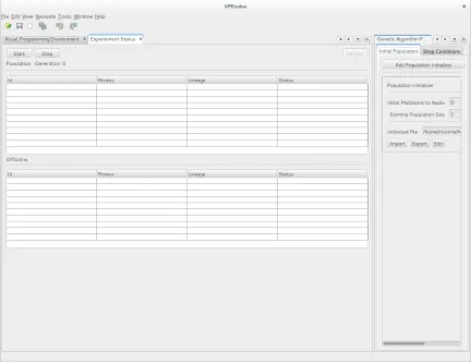 Figure 3.6: Evolutionary Search Status Window