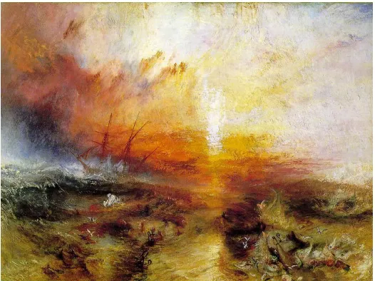 Figure 8: William Turner, Slavers throwing overboard the Dead and Dying - Typhoon coming on ("The Slave Ship"),oil on canvas, 90.8 x 122.6 cm, Museum of Fine Arts, Boston,1840 