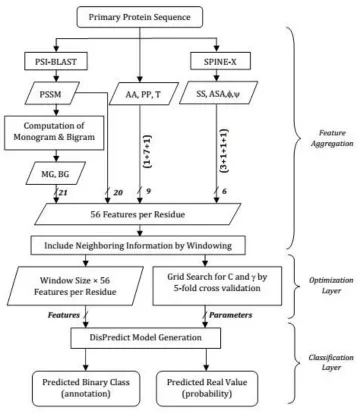 Fig 5. DisPredict Framework: feature aggregation, optimization-layer and classification-layer