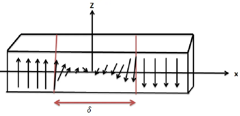 Figure 1.8: Systematic of domain wall for Bloch type domains 