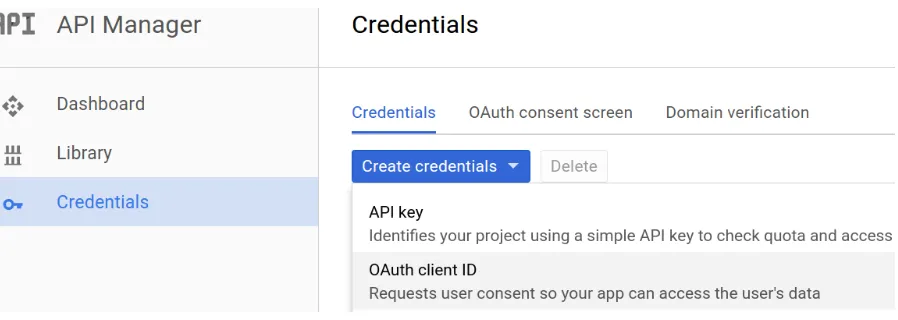 Figure 4.1: Creating OAuth client ID and secret