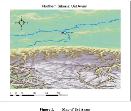 Figure 1. Map of Ust Avam 