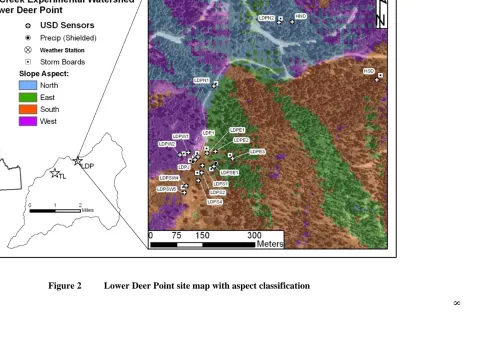 Figure 2 Lower Deer Point site map with aspect classification 