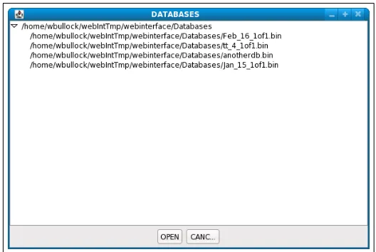 Figure 2.2 shows an example of the directory tree used for selecting new databases.