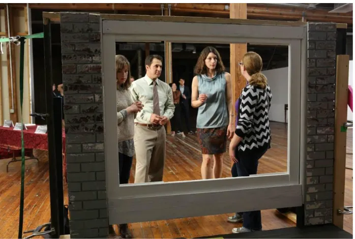 Figure   8.   The   window,   built   by   the   art   team,   is   seen   here   in   the   upright   position   