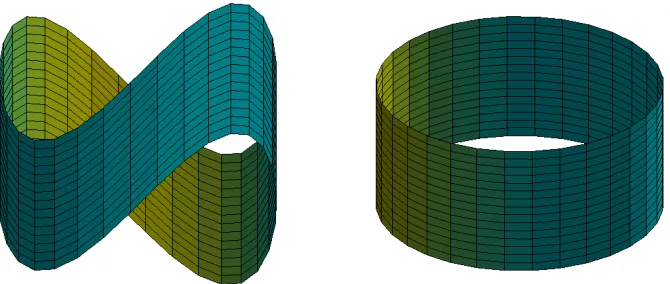 Figure 3.2: Cylinder mapping, in the left ﬁgure f(θ) = sin(2θ) and in the rightf(θ) = 0