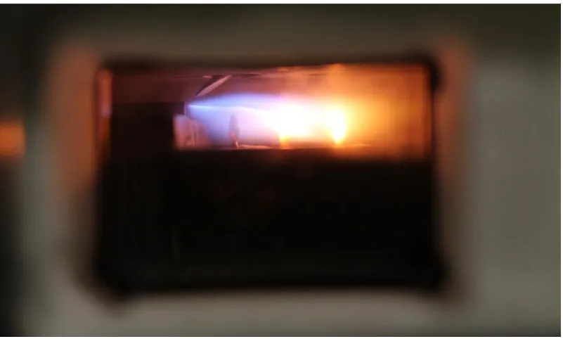 Figure 11. Picture of the flame from Run 1 at Valve Setting 1. 