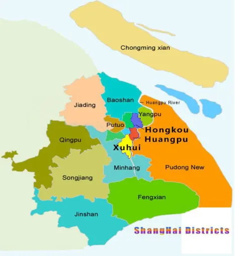 Figure 2.1: Shanghai District Map   