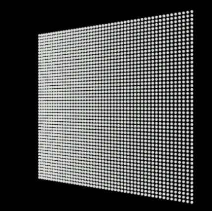 Figure 4.18 Output from the ImmediateTest.java example. The grid of points (a PointArray) has been rendered intothe Canvas3D in immediate mode with a Model transformation applied to the GraphicsContext3D