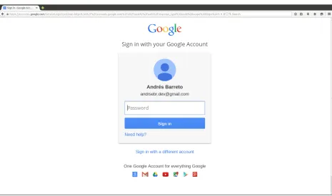 Figure 3.2: Authentication step 2: Provide account credentials