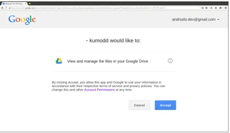 Figure 3.3: Authentication step 3: Authorize access to the account by kumodd