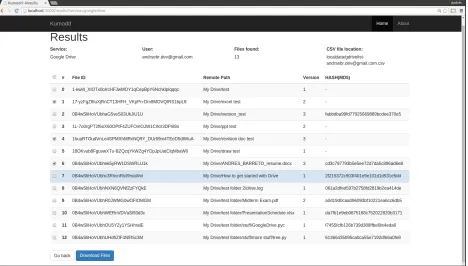 Figure 3.10: Web GUI: Results