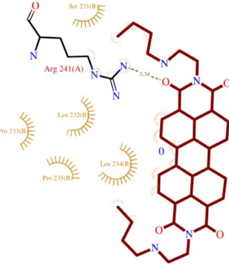 Figure 1: j) Ligand Interactions with the nearby amino acids.