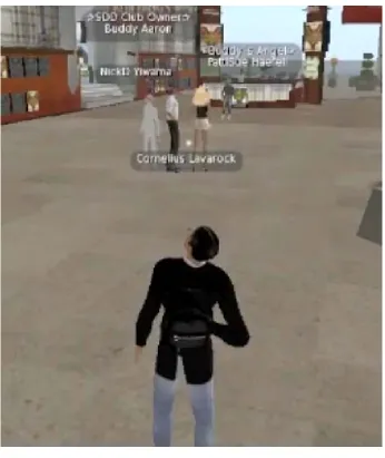 Figure 2 Approaching a Group of Second Life Residents 