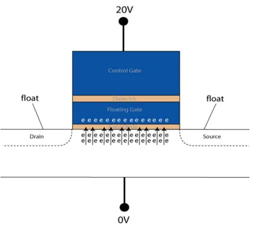 Figure 4. Programming a Flash cell with Fowler-Nordheim Tunneling   