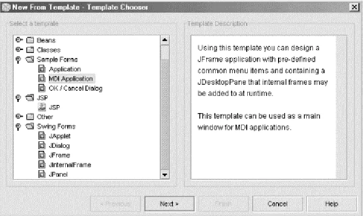 Figure 1-6. Forte: "New From Template" dialog 