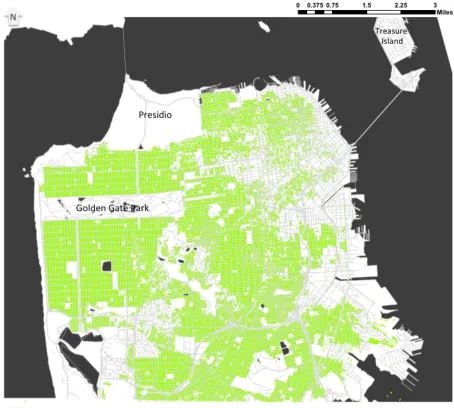 Figure   3   Map   Abstract   locations   of   three-­‐acre   parcels      