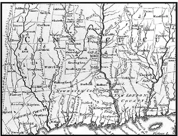 Figure 3     Colonial Connecticut, 1758, map, Connecticut Historical Society, Hartford, CT