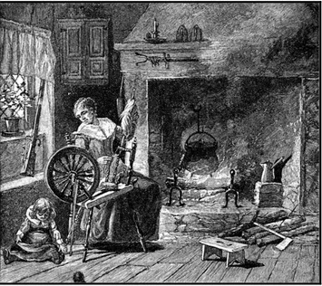 Figure 5     New England Kitchen SceneJoel Dorman Steele, , illustration (author unknown), in A Brief History of the United States (New York: American Book Company, 1885), 94