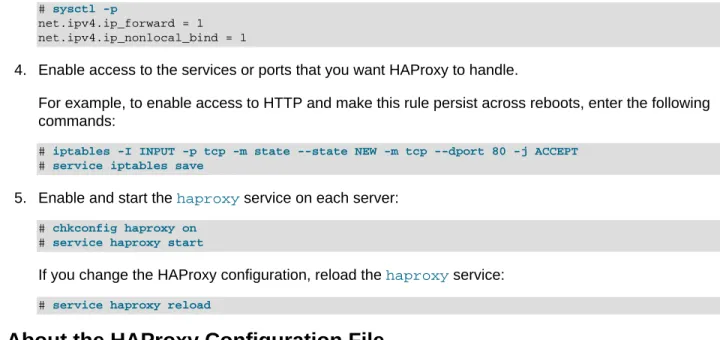 Figure 17.1 shows an HAProxy server (10.0.0.10), which is connected to an externally facing network (10.0.0.0/24) and to an internal network (192.168.1.0/24)