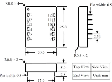 Figure 9. Dimensions of the DIP Package Driver  Figure 10 shows the foot-print which is seen from the end side  of the PCB