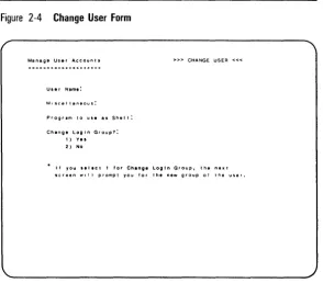 Figure 2-4 Change User Form 