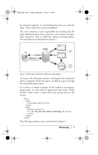 Figure 2. JSP page translation and processing phases